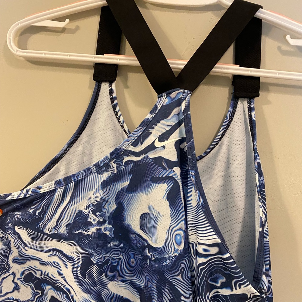 Nike blue/white tank top